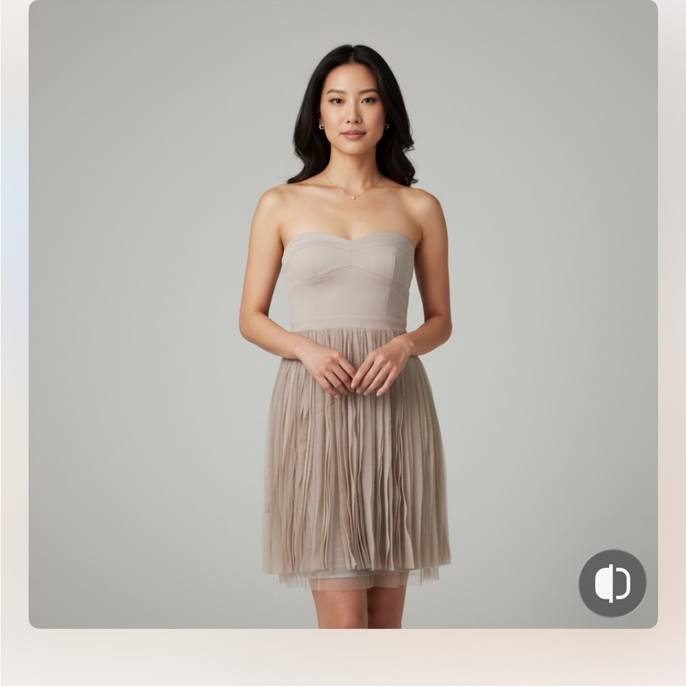BCBGMaxAzria Strapless Beige Dress